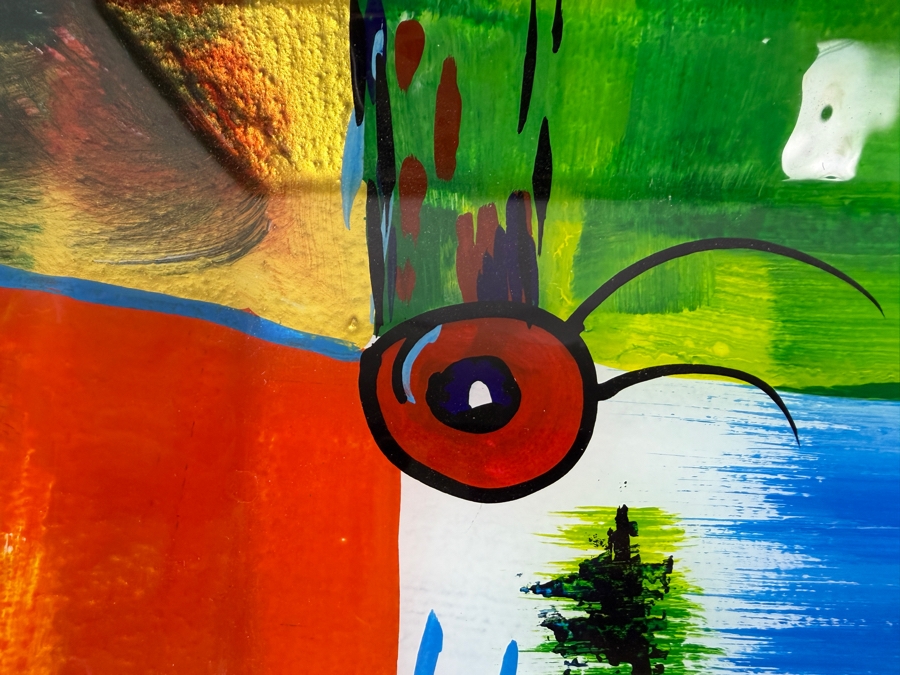 Just Added - Hand Painted Studio Art Glass Platter Dish 14W X 1H [Photo 3]