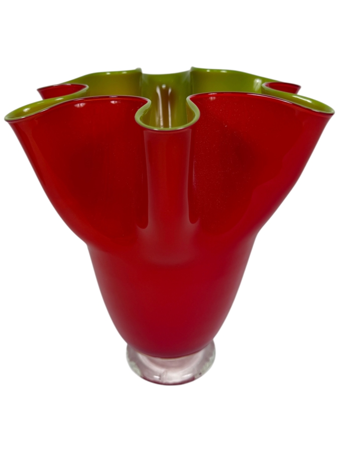 Just Added - Gorgeous Designs Art Glass Handkerchief Vase 9.25'H