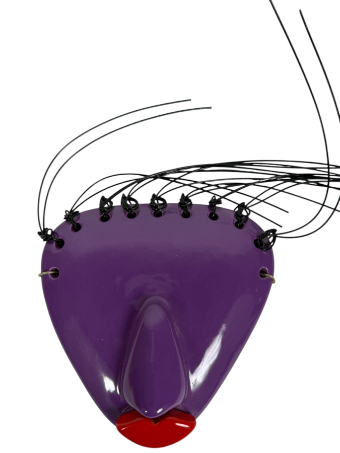 Just Added - Plum Foolish Original Signed Ora Sterling Ceramics Pop Art Ceramic Wall Mask 6.25W X 6H