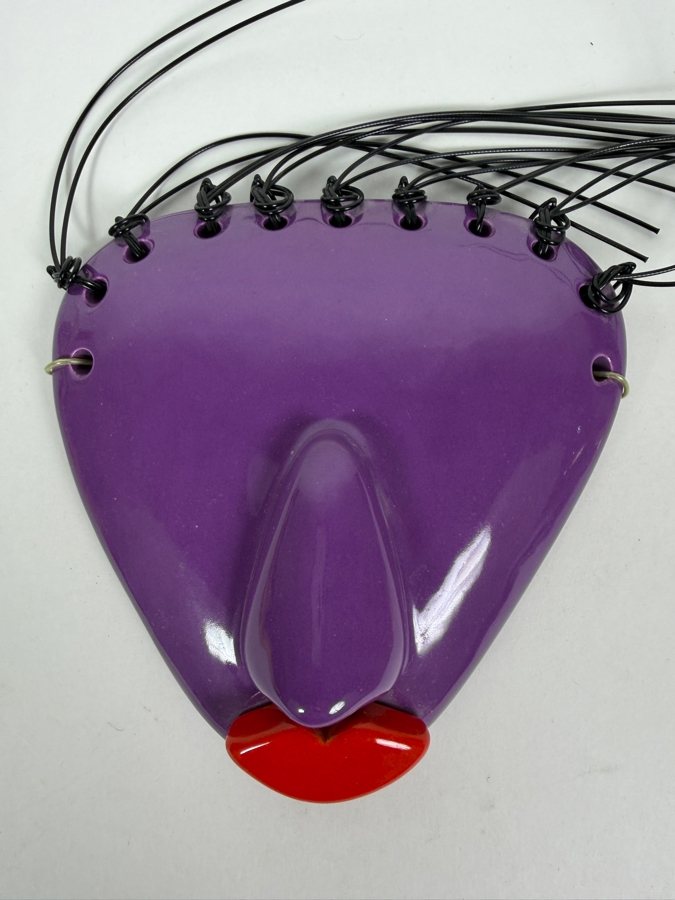 Just Added - Plum Foolish Original Signed Ora Sterling Ceramics Pop Art Ceramic Wall Mask 6.25W X 6H [Photo 3]