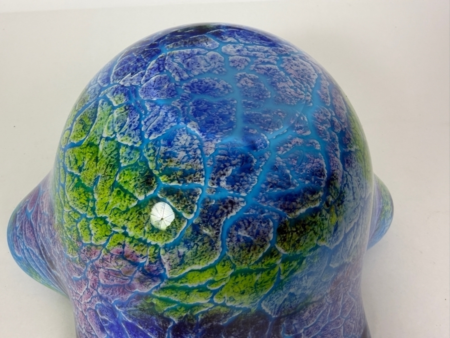 Just Added - Firestorm Wavy Murano Style Art Glass Bowl 9W X 4.5H [Photo 5]