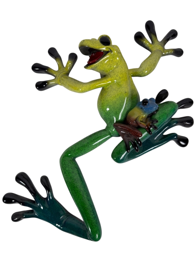 Just Added - Kitty's Critters Lucy And Lil' Ricky Resin Wall Frog Sculpture 12 X 11