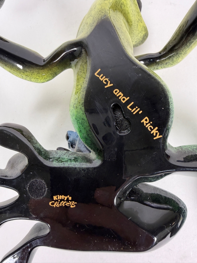 Just Added - Kitty's Critters Lucy And Lil' Ricky Resin Wall Frog Sculpture 12 X 11 [Photo 4]