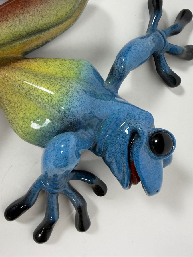Just Added - Kitty's Critters Desi Resin Wall Frog Sculpture 13 X 16 [Photo 2]