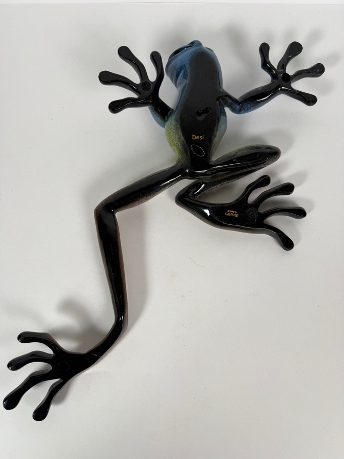 Just Added - Kitty's Critters Desi Resin Wall Frog Sculpture 13 X 16 [Photo 3]