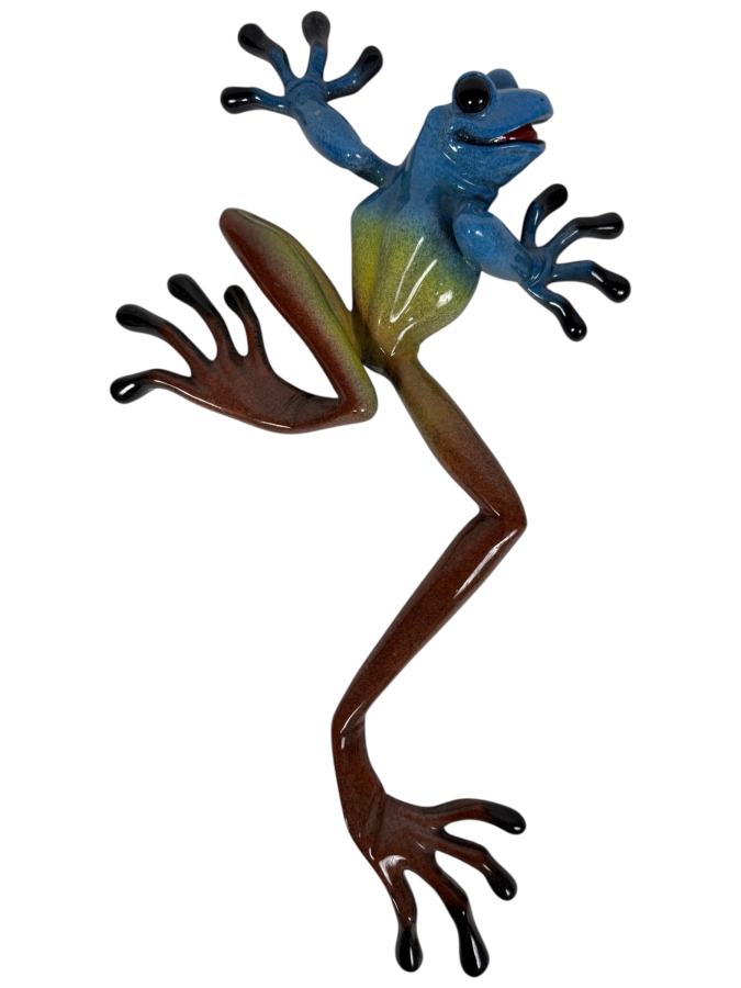 Just Added - Kitty's Critters Desi Resin Wall Frog Sculpture 13 X 16