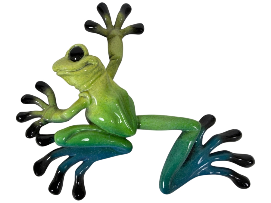 Just Added - Kitty's Critters Little Lucy Ricky Resin Wall Frog Sculpture 10 X 9
