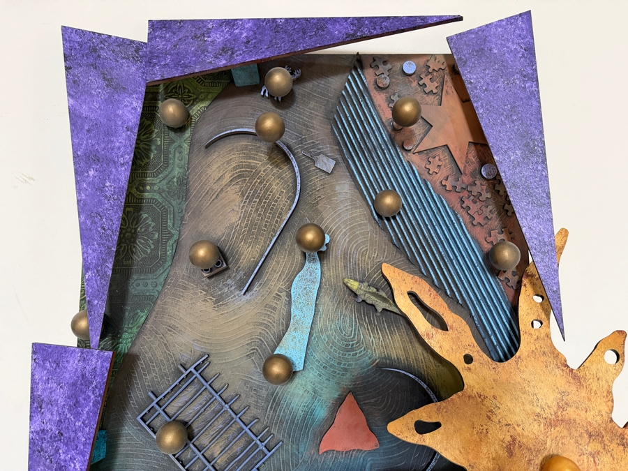 Just Added - Colorful Mixed-Media 3D Wall Artwork Artist Unknown 36W X 51H X 6D [Photo 4]
