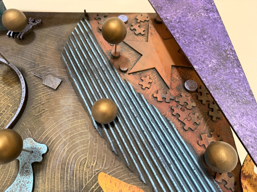 Just Added - Colorful Mixed-Media 3D Wall Artwork Artist Unknown 36W X 51H X 6D [Photo 3]