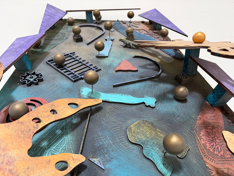 Just Added - Colorful Mixed-Media 3D Wall Artwork Artist Unknown 36W X 51H X 6D [Photo 8]