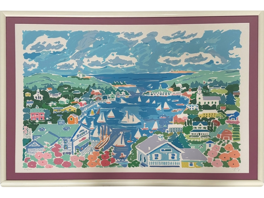 Just Added - Framed John Botz Artist Signed Limited Edition Serigraph Print Of 'Secret Harbor' 40 X 33 Framed 45 X 38