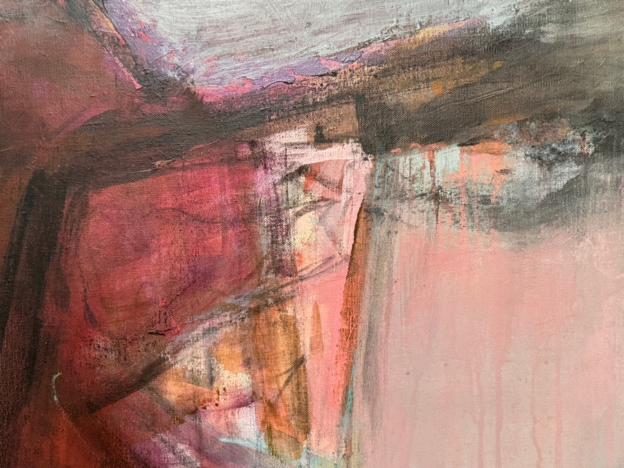 Just Added - Marlene Capell Original Acrylic Abstract Painting On Canvas Titled 'Untitled XXII' Dated 1988 Signed Lower Left 60' X 48' Retailed For $3,500 [Photo 7]