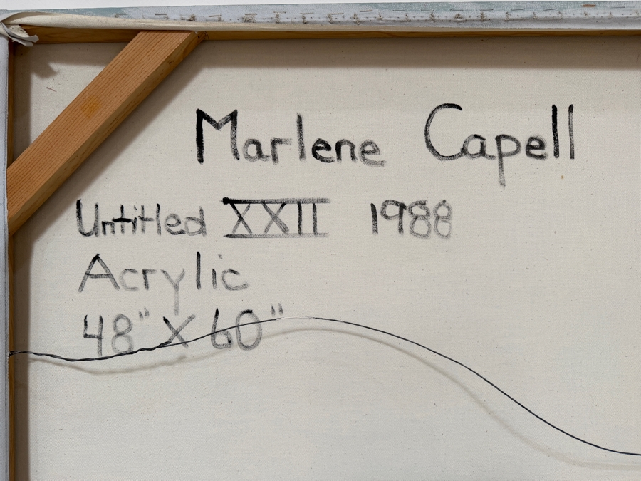 Just Added - Marlene Capell Original Acrylic Abstract Painting On Canvas Titled 'Untitled XXII' Dated 1988 Signed Lower Left 60' X 48' Retailed For $3,500 [Photo 9]
