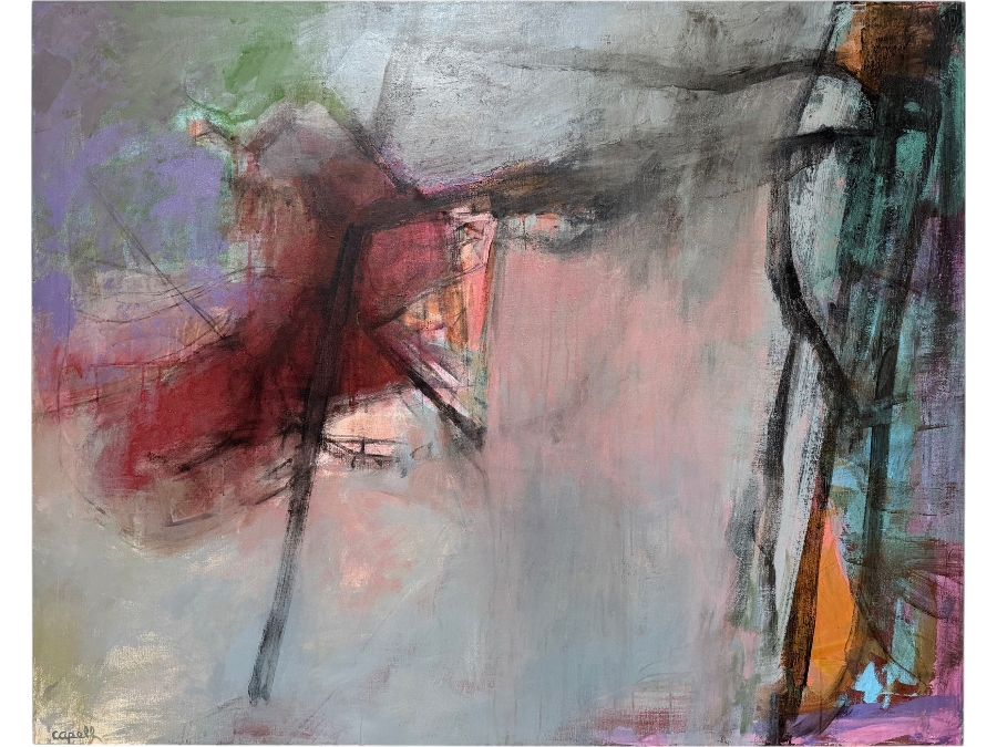 Just Added - Marlene Capell Original Acrylic Abstract Painting On Canvas Titled 'Untitled XXII' Dated 1988 Signed Lower Left 60' X 48' Retailed For $3,500