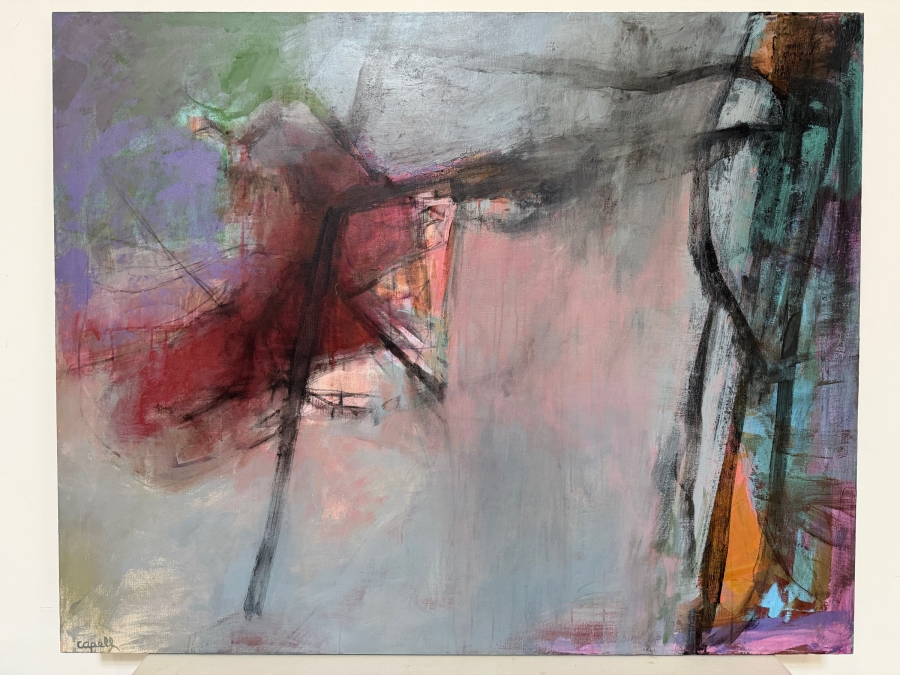 Just Added - Marlene Capell Original Acrylic Abstract Painting On Canvas Titled 'Untitled XXII' Dated 1988 Signed Lower Left 60' X 48' Retailed For $3,500 [Photo 2]