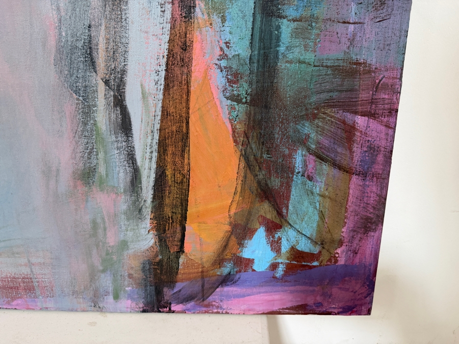 Just Added - Marlene Capell Original Acrylic Abstract Painting On Canvas Titled 'Untitled XXII' Dated 1988 Signed Lower Left 60' X 48' Retailed For $3,500 [Photo 4]