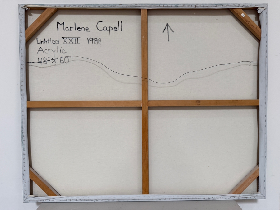 Just Added - Marlene Capell Original Acrylic Abstract Painting On Canvas Titled 'Untitled XXII' Dated 1988 Signed Lower Left 60' X 48' Retailed For $3,500 [Photo 8]