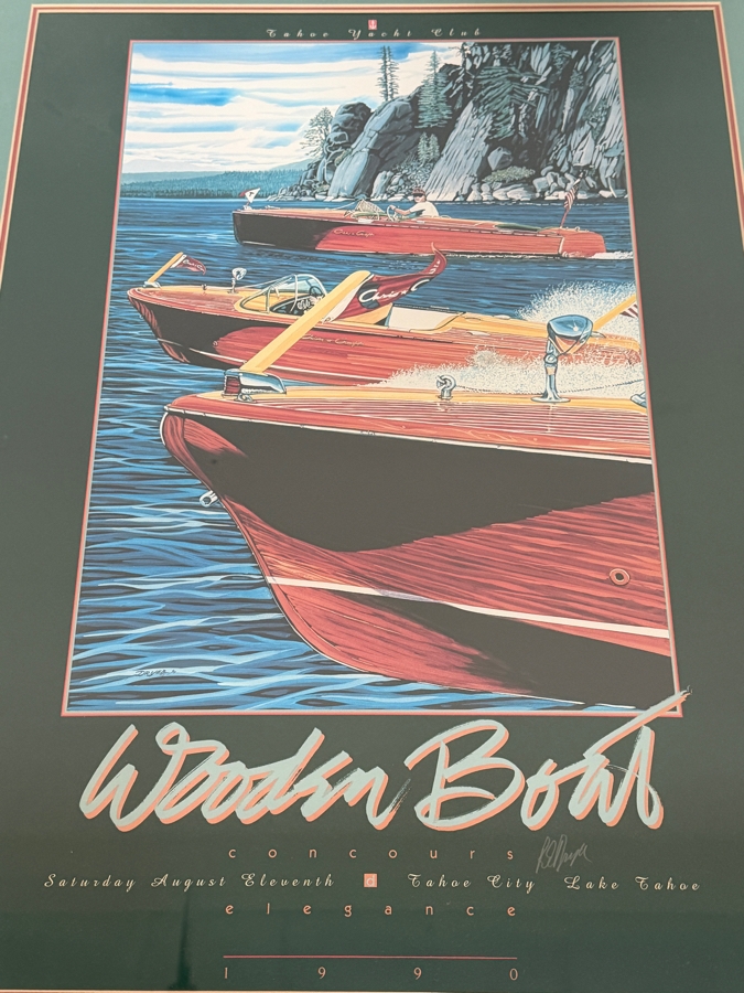 Just Added - Roy Dryer Signed Framed Poster From The Lake Tahoe Concours d'Elegance Wooden Boat Show 24 X 31 [Photo 3]