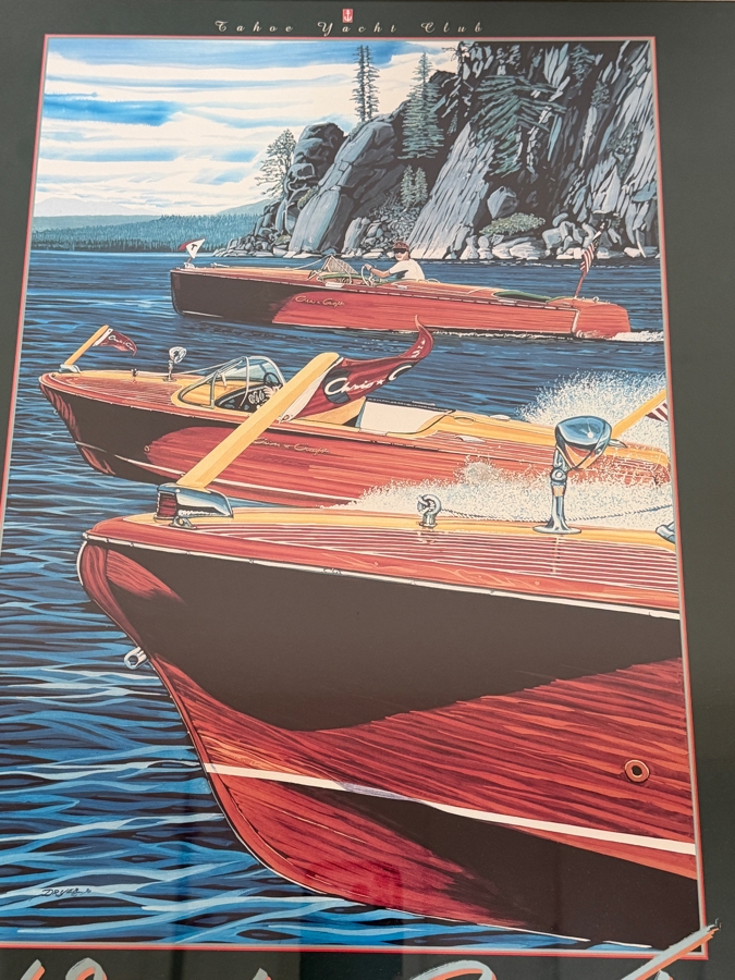 Just Added - Roy Dryer Signed Framed Poster From The Lake Tahoe Concours d'Elegance Wooden Boat Show 24 X 31 [Photo 4]