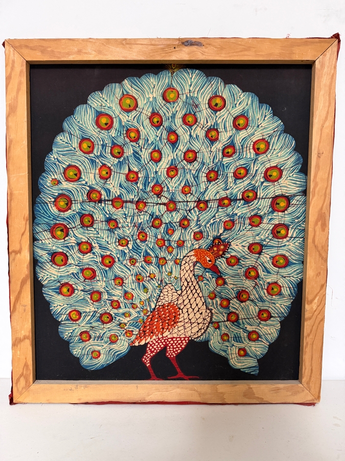Just Added - Framed Batik Peacock Artwork 25.5W X 29H [Photo 4]