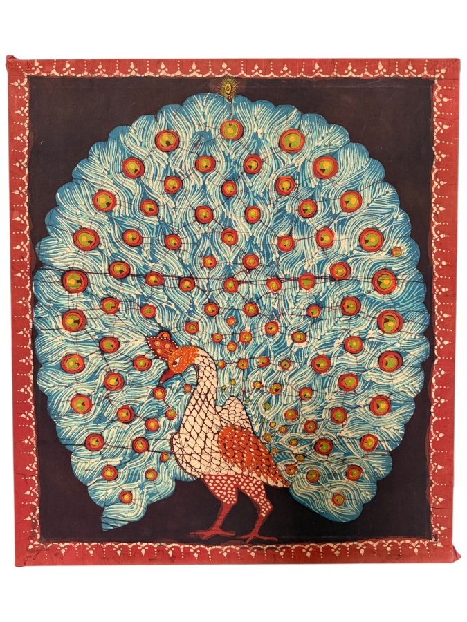 Just Added - Framed Batik Peacock Artwork 25.5W X 29H