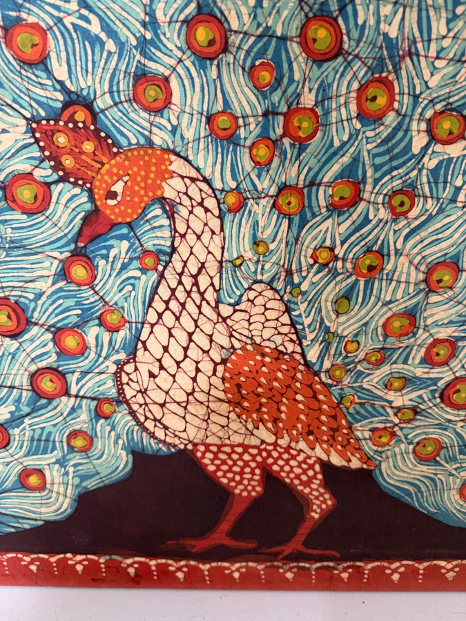 Just Added - Framed Batik Peacock Artwork 25.5W X 29H [Photo 3]