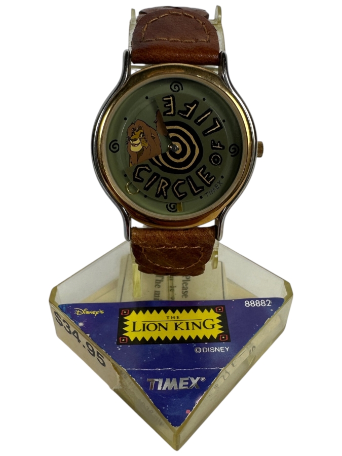 Disney The Lion King Timex Circle Of Life Rotating Mufasa Wristwatch With Original Stand


