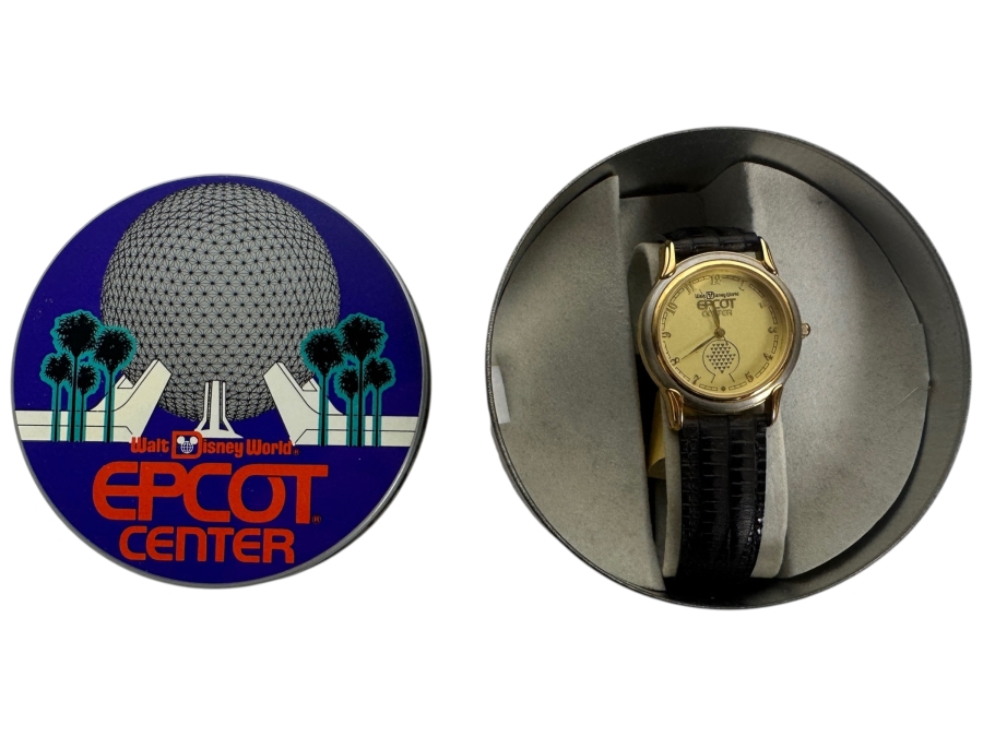 Disney Epcot Center Spaceship Earth Fossil Limited Edition Watch With Collector Tin