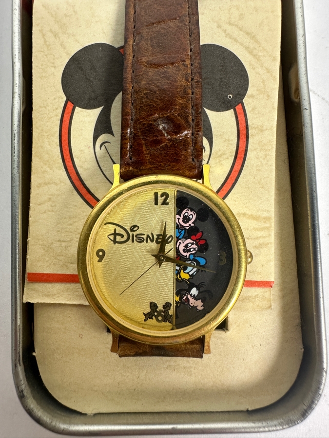 Disney Mickey Mouse Characters Collage Fossil Limited Edition Split Dial Watch With Collector Tin [Photo 3]