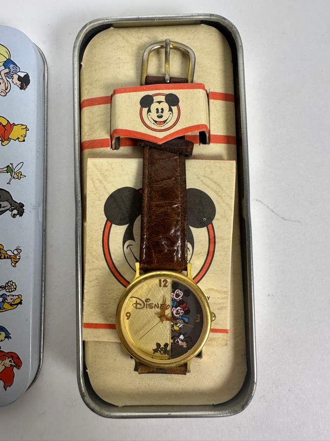Disney Mickey Mouse Characters Collage Fossil Limited Edition Split Dial Watch With Collector Tin [Photo 2]