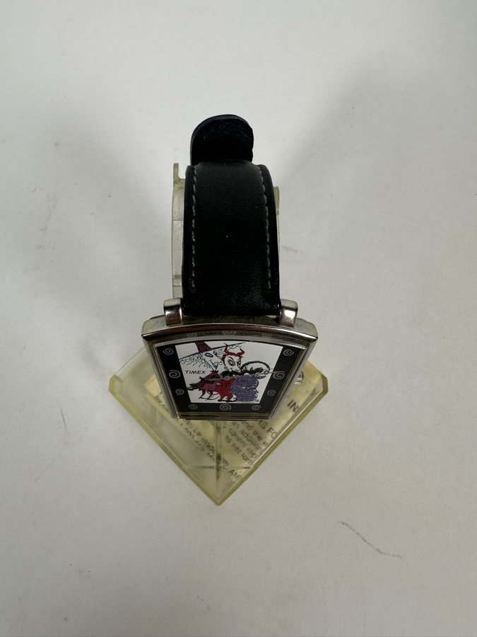 Disney The Nightmare Before Christmas Timex Lock Shock And Barrel Shield Shape Wristwatch With Original Stand [Photo 2]