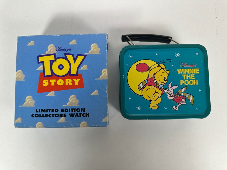 Disney Winnie The Pooh Limited Edition Lunch Box Series Watch And Pin Set [Photo 6]
