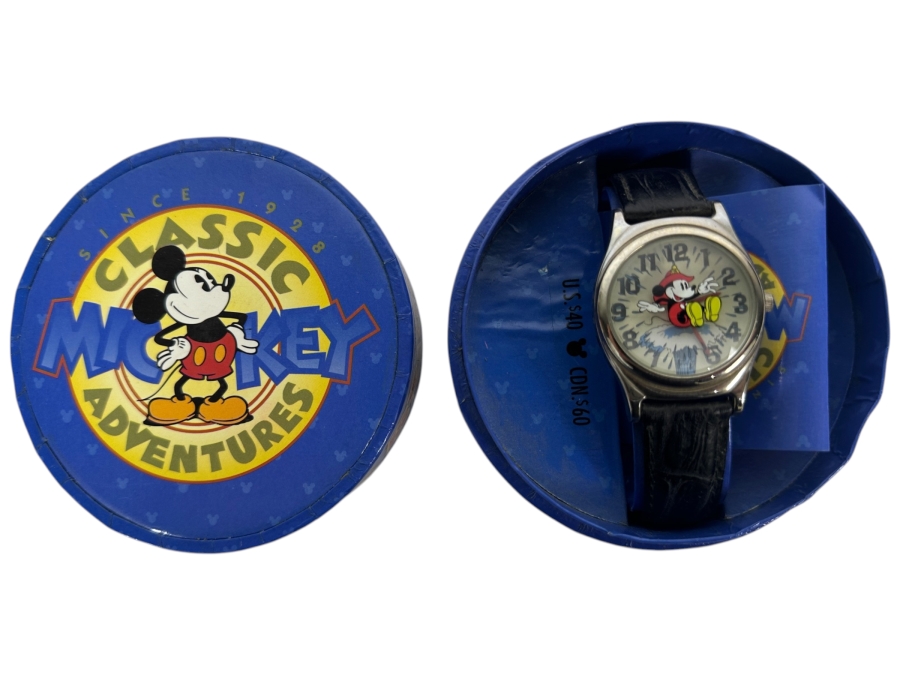 Disney Mickey Mouse Mickey's Fire Brigade Classic Adventures Fossil Limited Edition Watch With Collector Tin