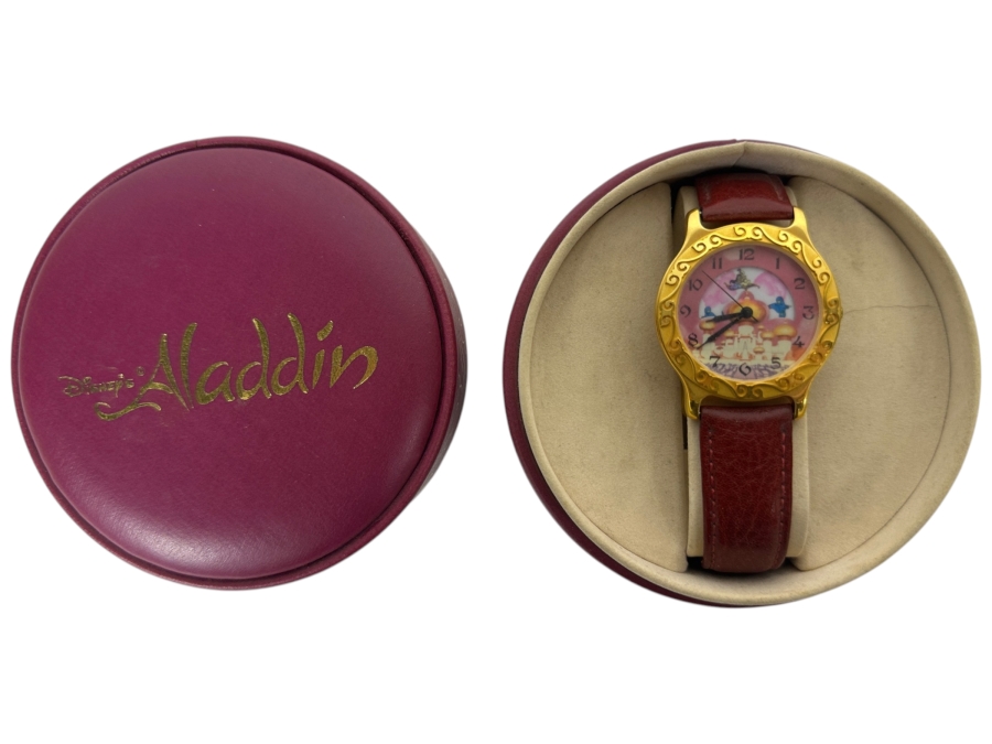 Disney Aladdin Limited Edition Fossil Watch With Palace Dial And Padded Collector Tin
