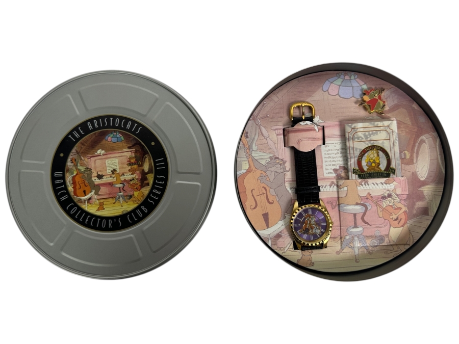 Disney The Aristocats Watch Collectors Club Series III Fossil Limited Edition Watch And Pin Set With Film Reel Tin