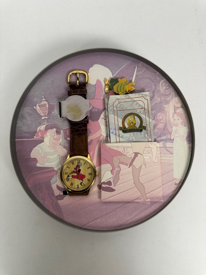 Disney Watch Collectors Club Series III Peter Pan Fossil Limited Edition Watch And Pin Set With Film Reel Tin [Photo 2]