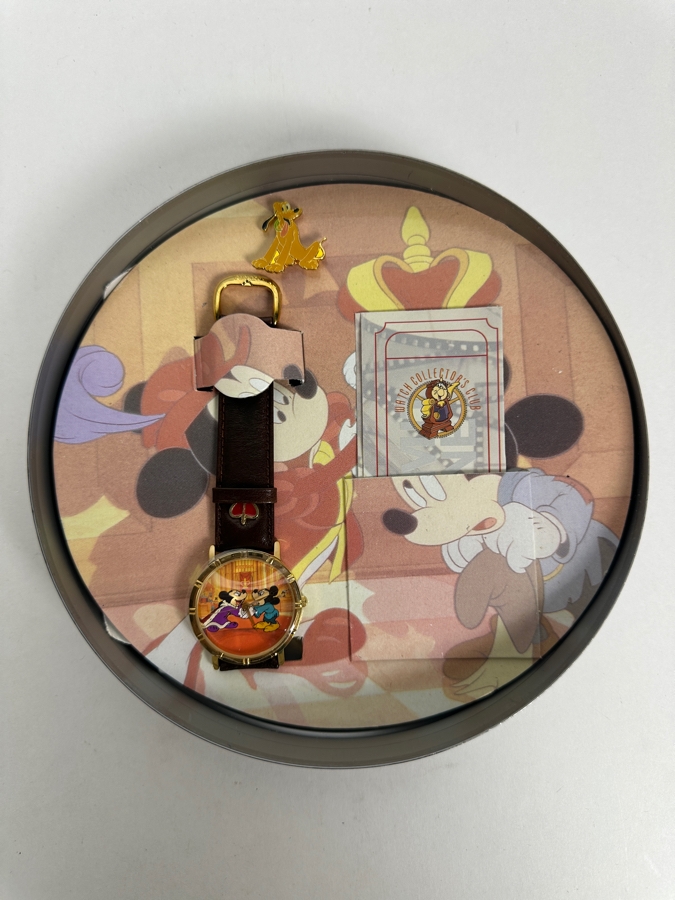 Disney The Prince And The Pauper Watch Collectors Club Series III Fossil Limited Edition Watch And Pin Set With Film Reel Tin [Photo 2]