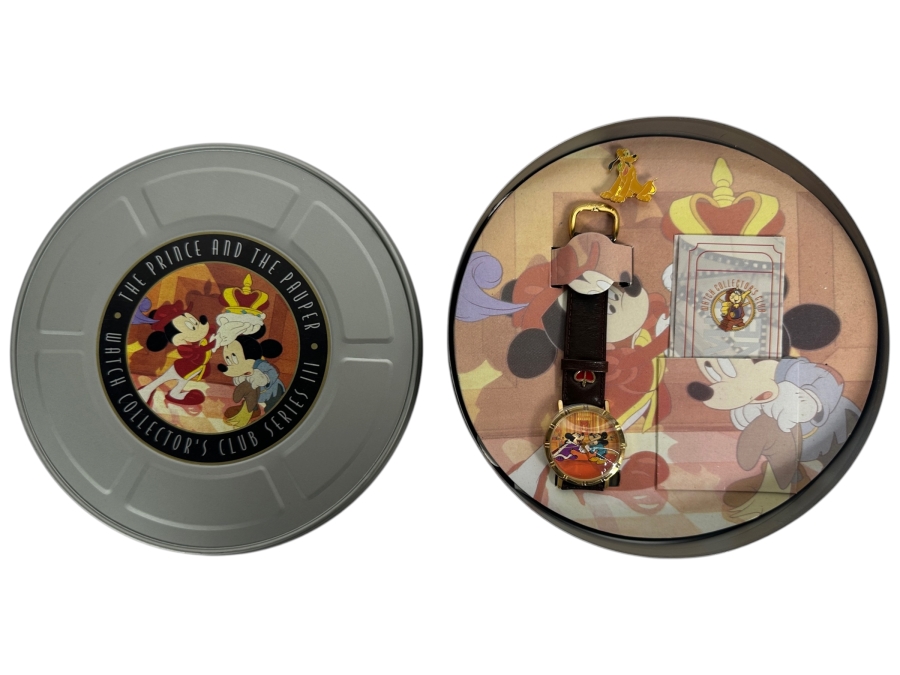Disney The Prince And The Pauper Watch Collectors Club Series III Fossil Limited Edition Watch And Pin Set With Film Reel Tin