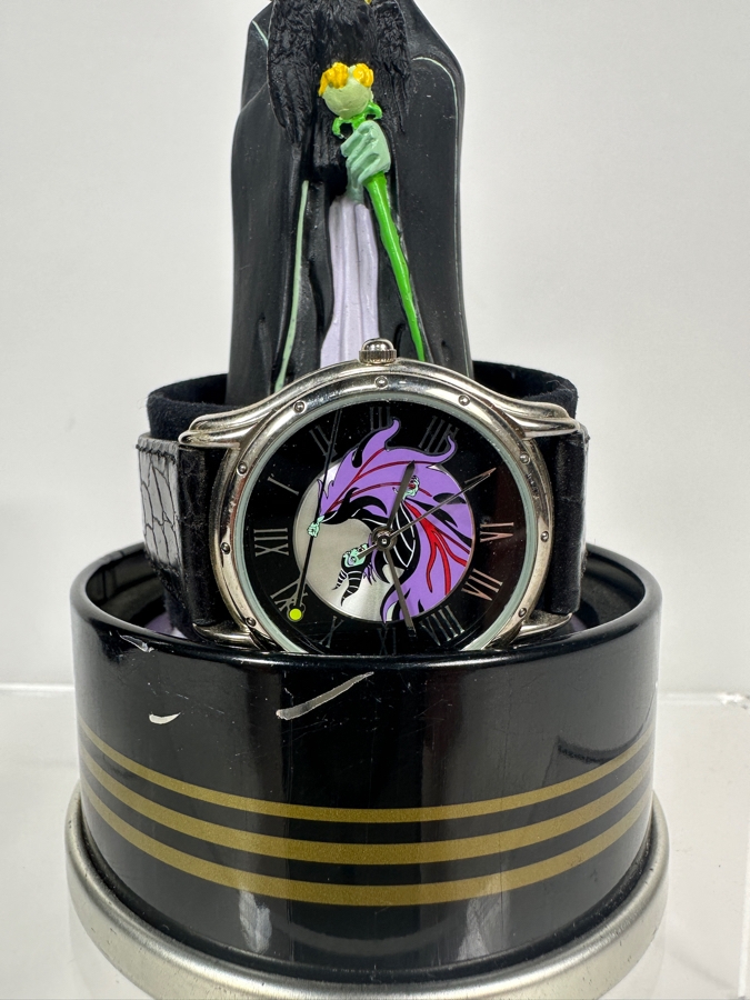 Disney Villains Maleficent Limited Edition Fossil Watch With Figural Stand And Collector Tin [Photo 3]