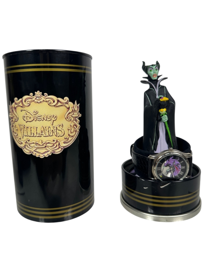 Disney Villains Maleficent Limited Edition Fossil Watch With Figural Stand And Collector Tin