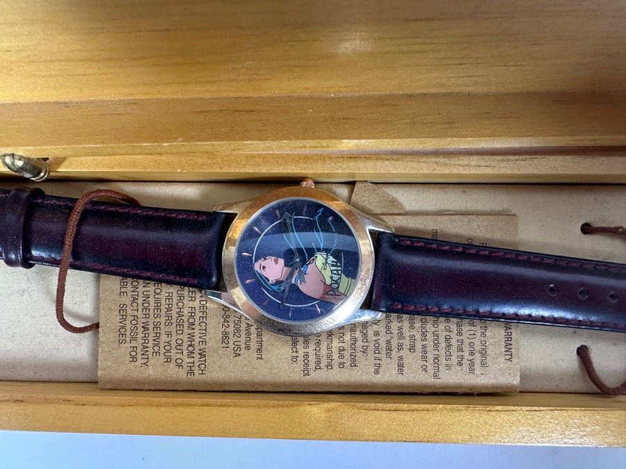 Disney Pocahontas Limited Edition Watch Commemorating The 1995 33rd Animated Film Release With Original Wooden Display Case [Photo 2]