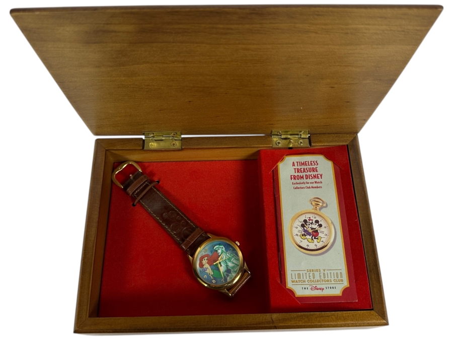 Disney The Little Mermaid Ariel And Eric Watch Collectors Club Series V Wristwatch With Music Box And Bonus Pocket Watch