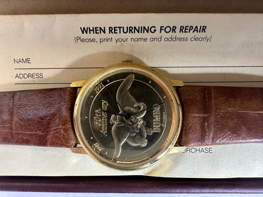 Disney Dumbo 50th Anniversary Limited Edition Pedre Watch With Original Display Case [Photo 3]