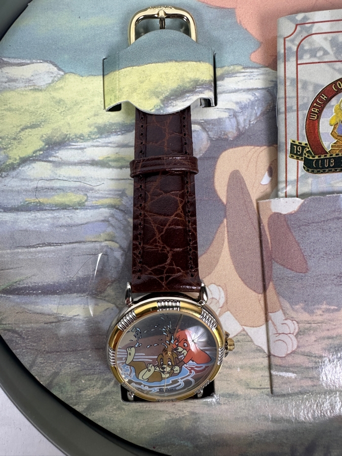 Disney The Fox And The Hound Watch Collectors Club Series III Fossil Limited Edition Watch And Pin Set With Film Reel Tin [Photo 3]
