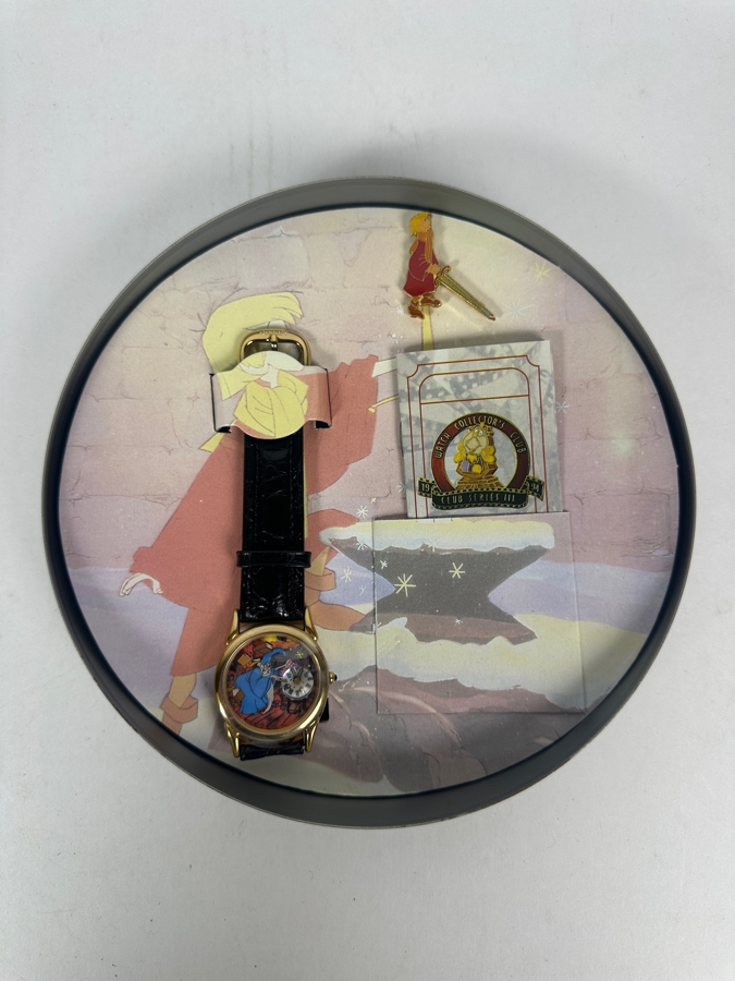 Disney The Sword In The Stone Watch Collectors Club Series III Fossil Limited Edition Watch And Pin Set With Film Reel Tin [Photo 2]