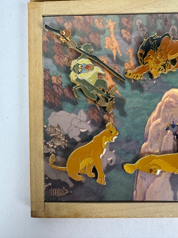 Disney The Lion King Commemorative Limited Edition Seven Piece Pin Set With Wooden Display Case [Photo 2]