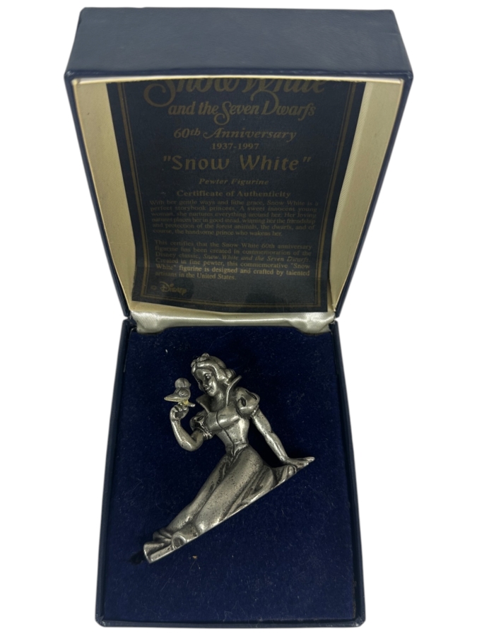 Disney Snow White And The Seven Dwarfs 60th Anniversary Limited Edition Pewter Figurine With Original Display Box