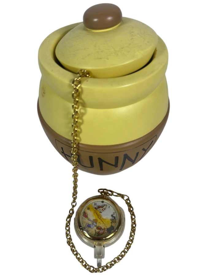 Disney Winnie The Pooh Limited Edition Fossil Pocket Watch With Figural Hunny Pot Display Case