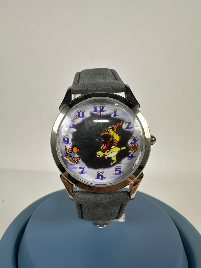 Disney Winnie The Pooh Skittish Skating Watch Collectors Club Series VI Fossil Limited Edition Watch With Blue Ceramic Hunny Pot Display Case [Photo 2]
