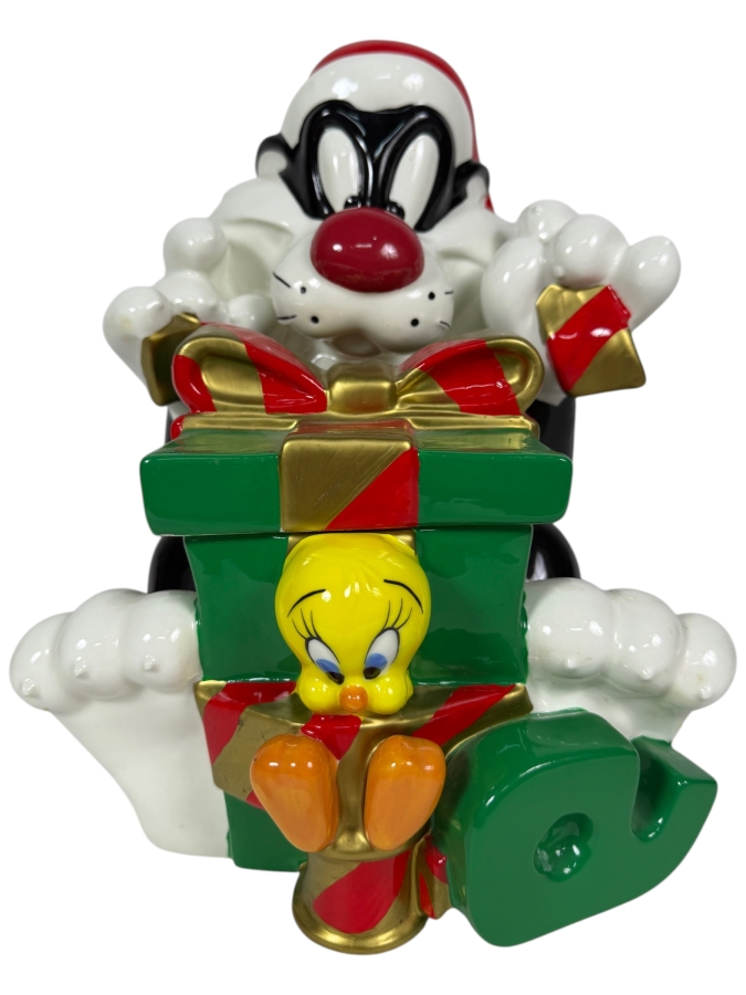 Just Added - Vintage 1998 Warner Bros. Looney Tunes Ceramic Cookie Jar Featuring Sylvester The Cat And Tweety Bird 13'H